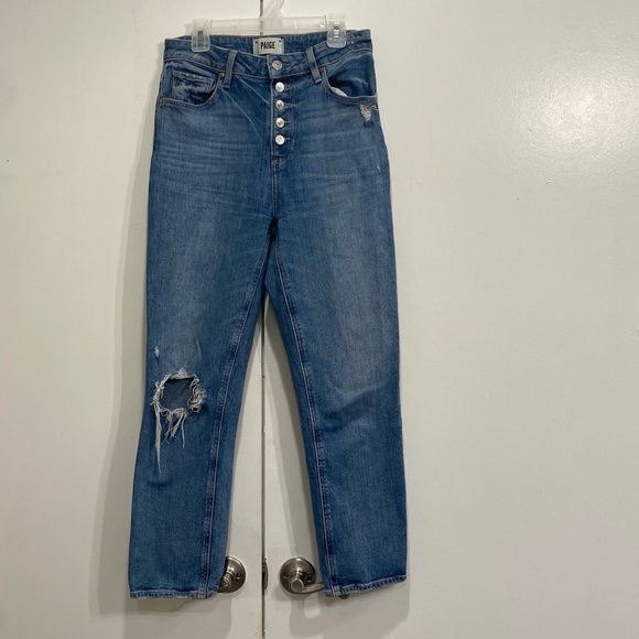 Paige Sarah Straight Exposed Button Fly Jeans - Picture 2 of 3